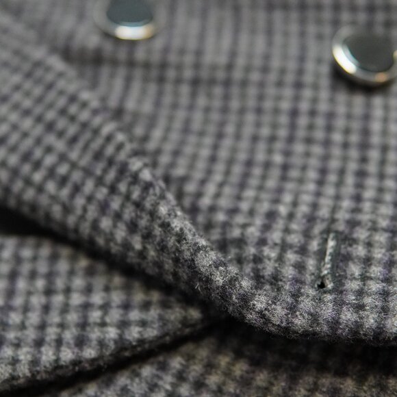 Club Monaco Jemma Plaid Wool Blend Coat XS Charcoal - Picture 8 of 14